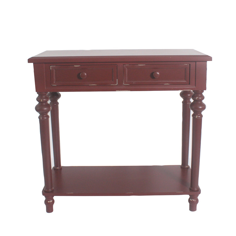 Table de bout à 2 tiroirs avec rangement Cedarvale, rouge
