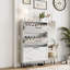 Armoire de rangement pour chaussures avec 3 tiroirs rabattables et miroir-1407211618