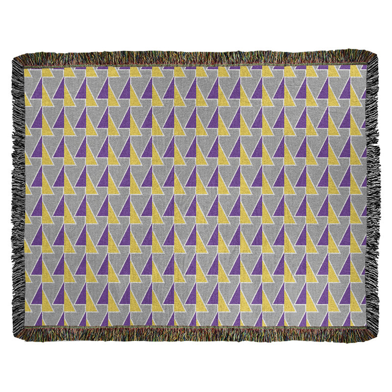 Couverture en coton tissé à flèches changeante, l 50 po x L 60 po, Mauve/jaune