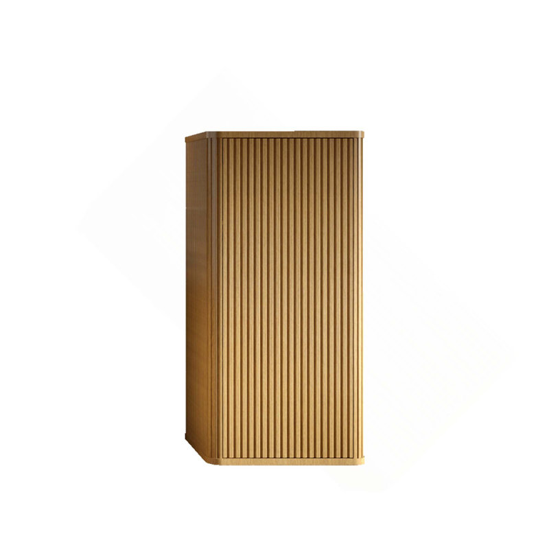 Striped Bathroom Floating Storage Side Cabinet For Small Spaces, Oak