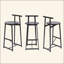 Ensemble de 3 tabourets de bar 27 "H 27" avec repose-pieds et chaises de cuisine modernes pour comptoir-121061258