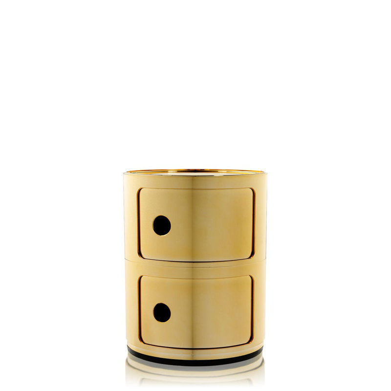 Precious Componibili Round Storage Modules, Gold, 2 Hi