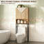 Armoire de rangement au-dessus de la toilette avec tablette réglable, organisateur de salle de bain autoportant avec structure en métal, armoire haute peu encombrante pour les essentiels de salle de bain, style bois naturel