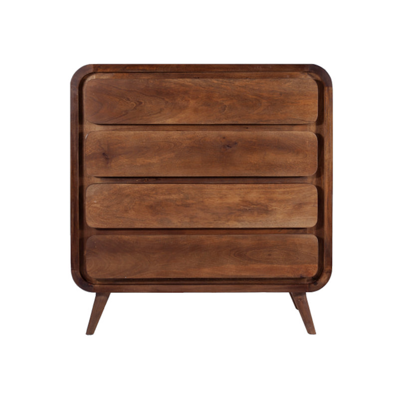 Pappas Solid Wood 85cm W 4 - Drawer Chest of Drawers, Brown
