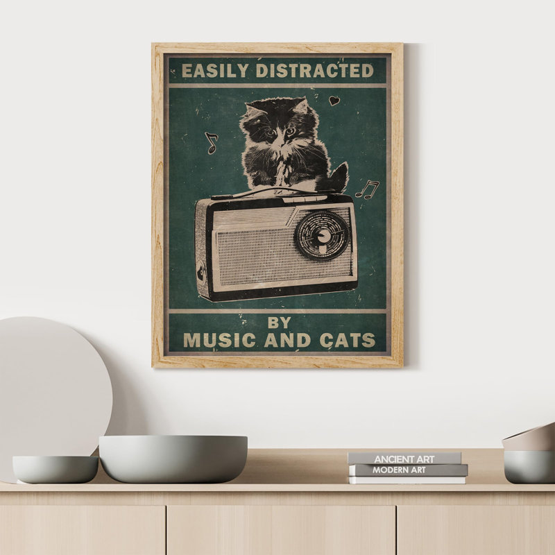 «Drôle de chat» sur papier, Naturel, H 10 po x l 8 po