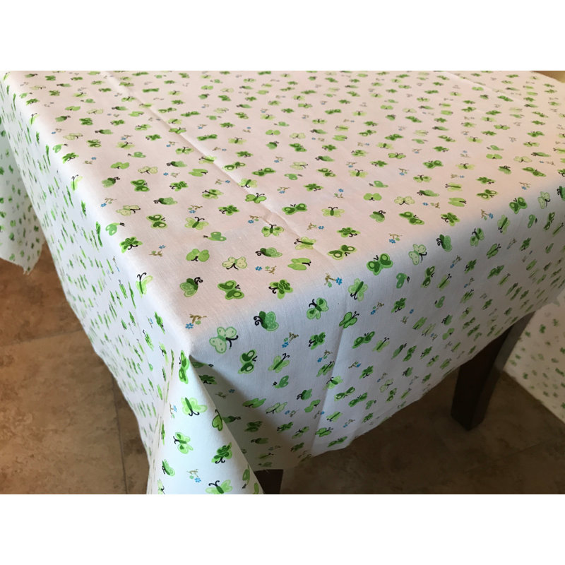 Nappes à imprimé papillons, L 72 po x l 58 po, Vert