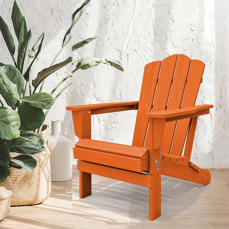 Chaise Adirondack en acier PEHD pliable, Orange
