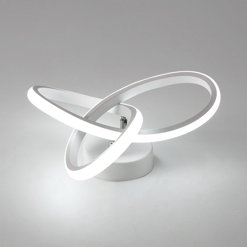 Desmine Light LED Semi Flush Mount Ceiling Light Fixture, White, 6500K