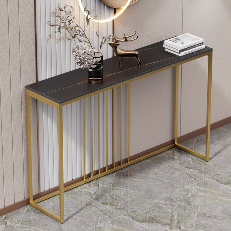 Marble Top Console Table, Black, 78.5cm H x 120cm W x 30cm D