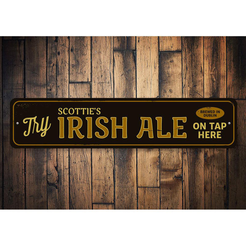 Irish Ale Sign - 6" X 24", 4" H x 18" W x 0.04" D