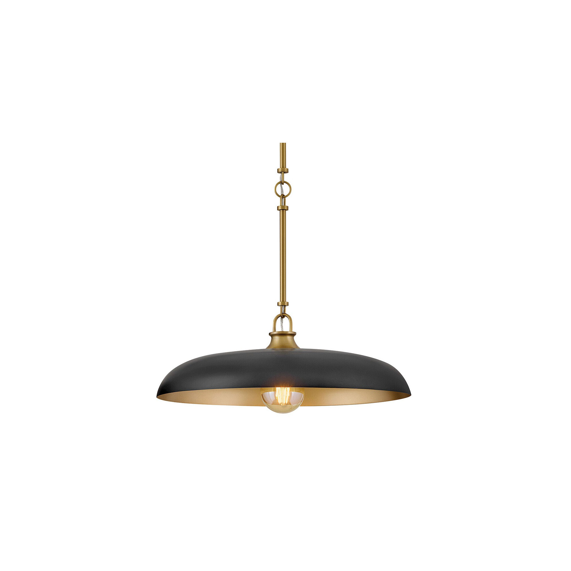 Hinkley Sadie Saucer Shaped Pendant, 6.25" H x 18" W x 18" D, Black