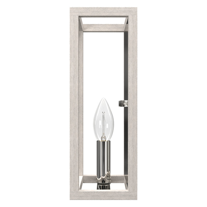 Distressed White and Chrome Minimalist Dimmable Wall Sconce