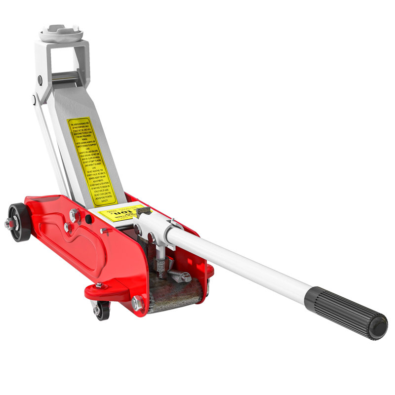 HOMCOM Hydraulic Car Jack Low Profile Trolley Jack 2 Ton Quick Lift Red