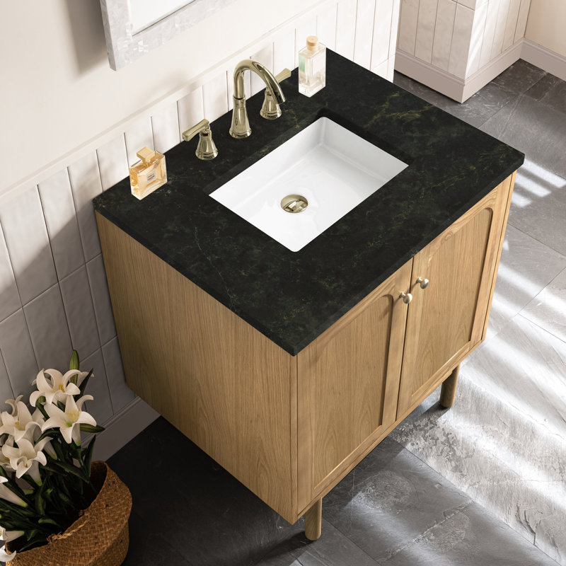 Laurent 30'' W Single Vanity, Light Natural Oak, Phantome Eclos, 8" Widespread
