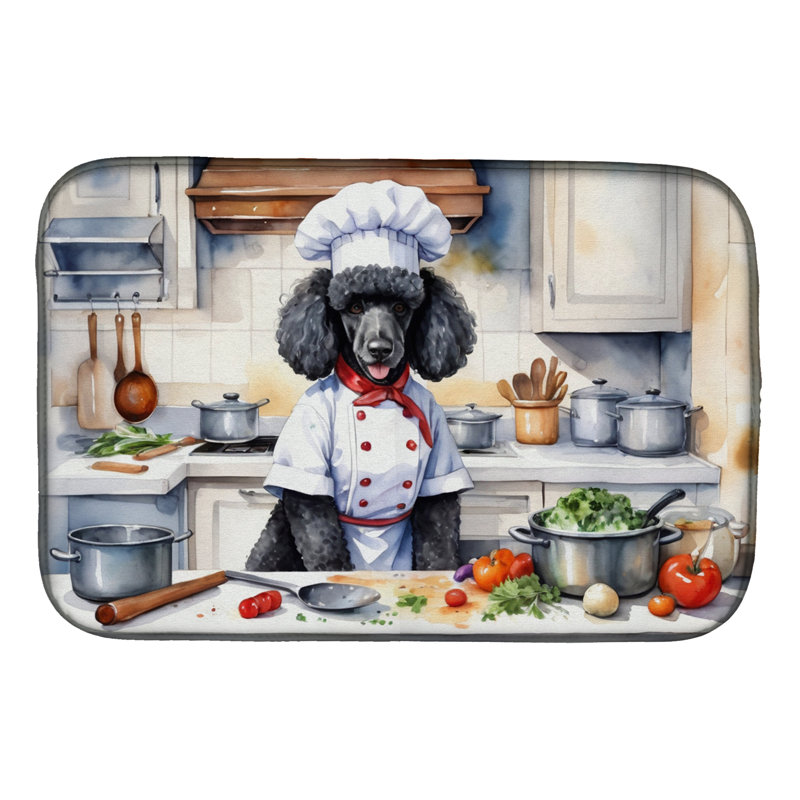 Black Poodle The Chef Dish Drying Mat