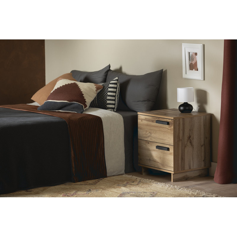 Nordik Oak 2-Drawer Scandinavian Nightstand