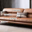 Canapé modulaire 84,65 po en cuir véritable brun