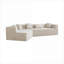 Canapé modulaire à siège profond minimaliste moderne de 127,5 po pour appartements, appartements | Aucun assemblage requis | Beige, mousse