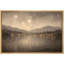 «Golden Night Lake with Mountains and Glowing Lights», reproduction d'art sur toile encadrée dans la chambre principale-130433143-130433137-130433138