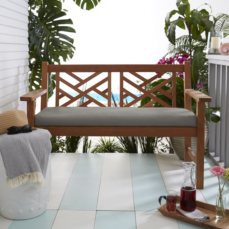 Sunbrella Outdoor Bench Seat Cushion, Canvas Black Sunbrella® Canvas, 2" H x 43" W x 18" D