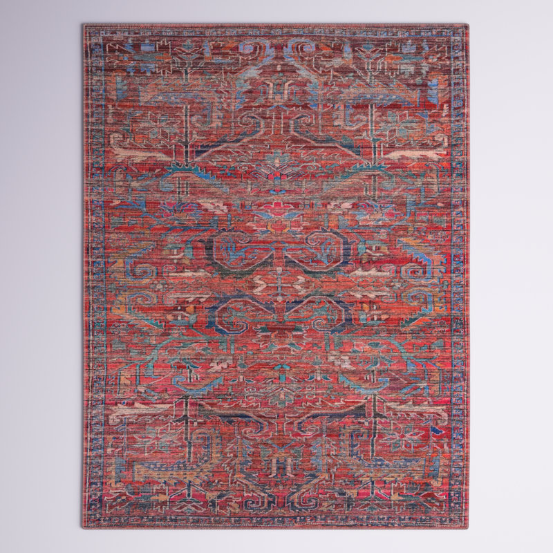 Tapis rouge / bleu Haglund, Rectangle 7 pi 10 po x 10 pi