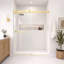 Porte de douche coulissante double sans cadre Catalyst en or brossé avec verre transparent 3/8 po de l 68 po x H 79 po-96391524-133996244