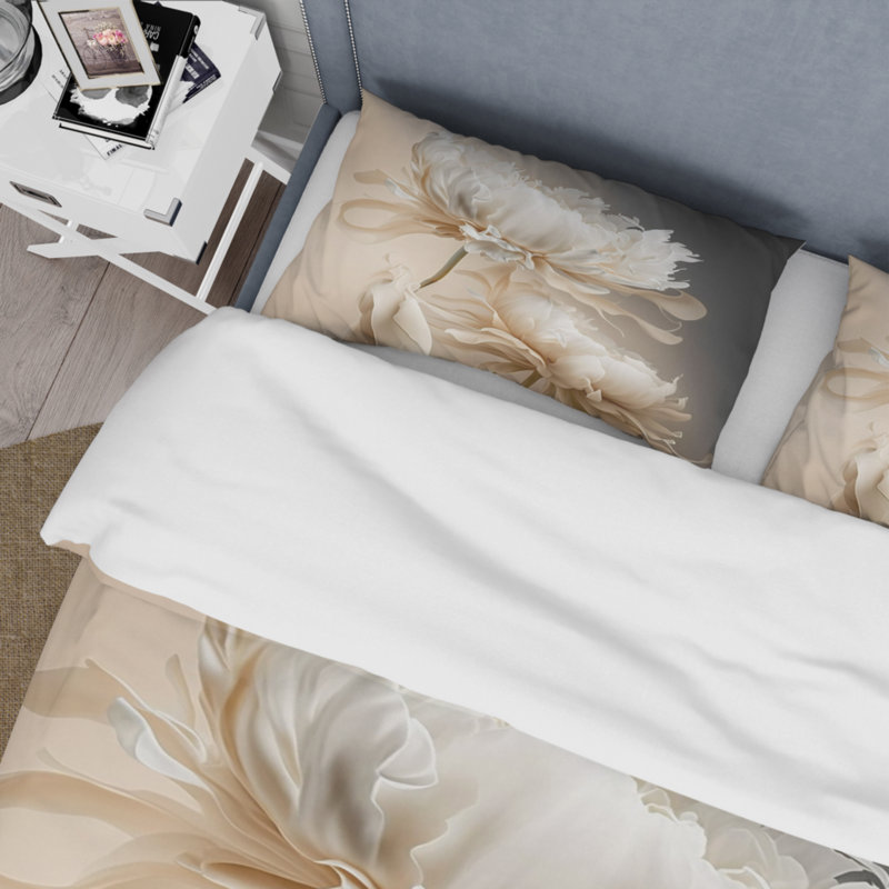 Ensemble de housse de couette Peony Flower I Bedding, Housse de couette pour très grand lit et 2 très