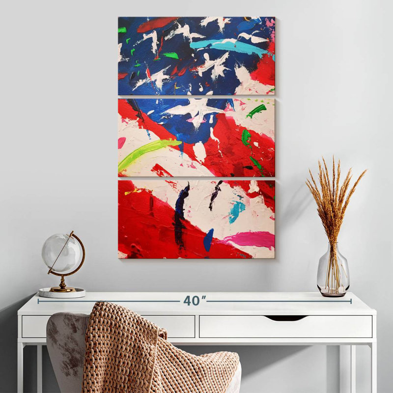 Borges Abstract American Flag, 32" H x 20" W
