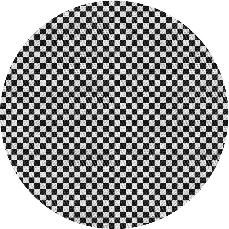 Tapis gris tissé à la machine, Rond 8 pi