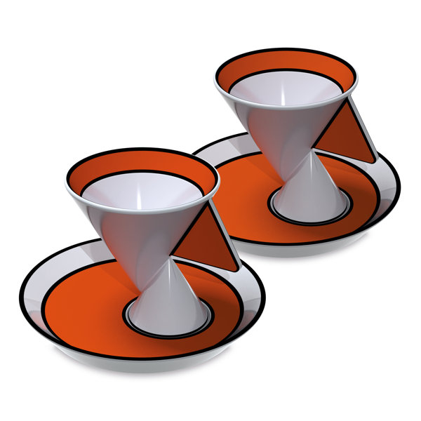 Vista Alegre Tchaikovs Set of 4 Coffe Cups & Saucers