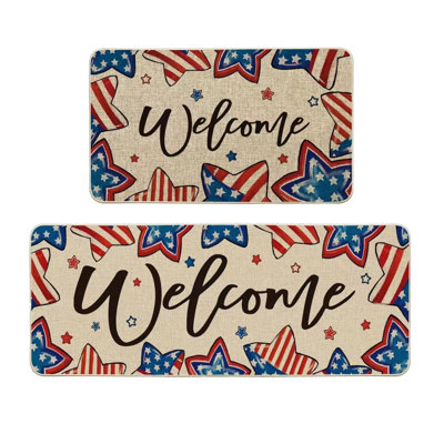  Ensemble de 2 tapis de cuisine de la fête de l'Independance 4ème jour du 4 juillet