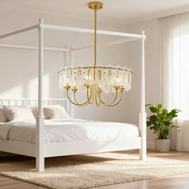 Luminaire suspendu moderne en cristal avec cristaux K9, plafonnier cylindrique à intensité variable pour salle à manger, salon, chambre à coucher ou cuisine