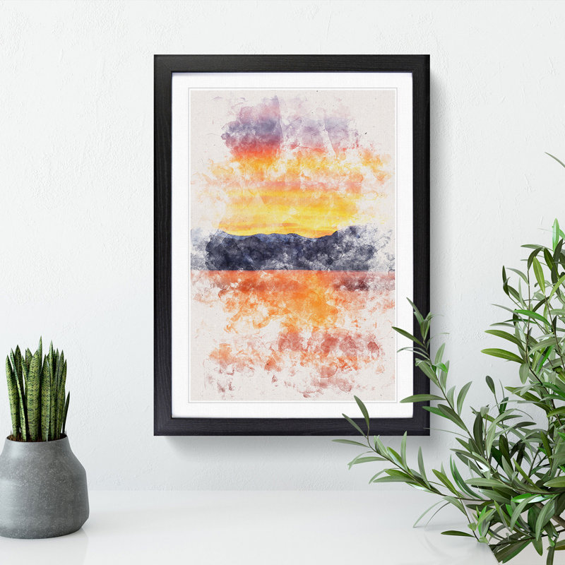 Sunshine over the Mountains - Picture Frame Graphic Art, 87cm H x 62cm W x 2cm D, Black Framed