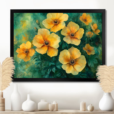 Jacqueleen Summers Wildflowers In Greens And Yellows Tones III - Wildflowers Wall Art