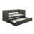 Modern Style Daybed With Trundle Dark Gray Fabric Upholstered Wooden Furniture 1Pc