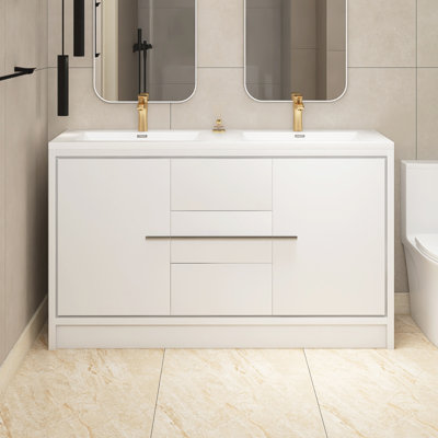 Ensemble de meuble-lavabo autoportant 59 po avec plateau en résine 59 po