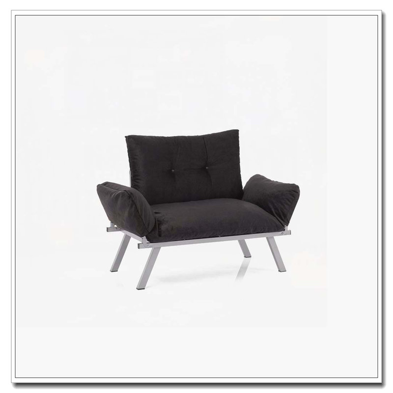 Causeuse en chenille noire pour espace de vie principal