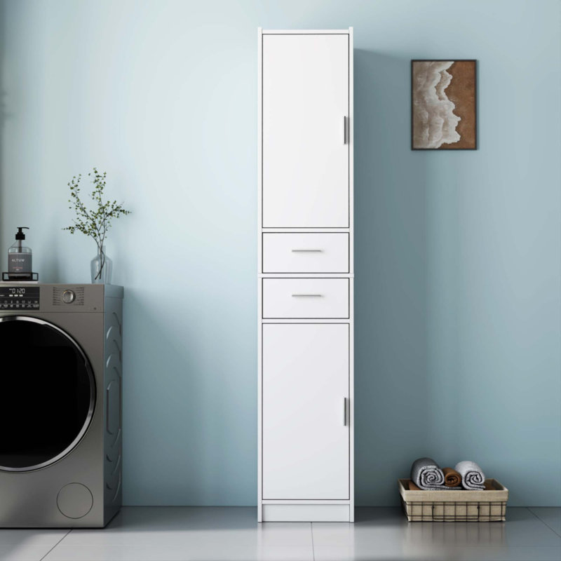 Armoire de rangement pour salle de bain de 70,87 po de hauteur avec 2 portes et 2 tiroirs