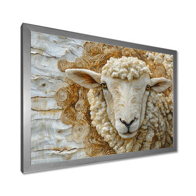 Ditya Sheep Portrait In Farm Farm Wood II - Sheep Wall Art