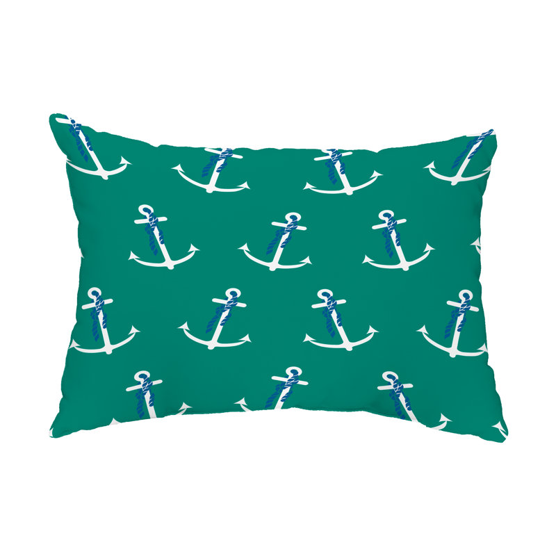 Housse et insert de coussin rectangulaire d'extérieur Anchor Whimsy, Vert