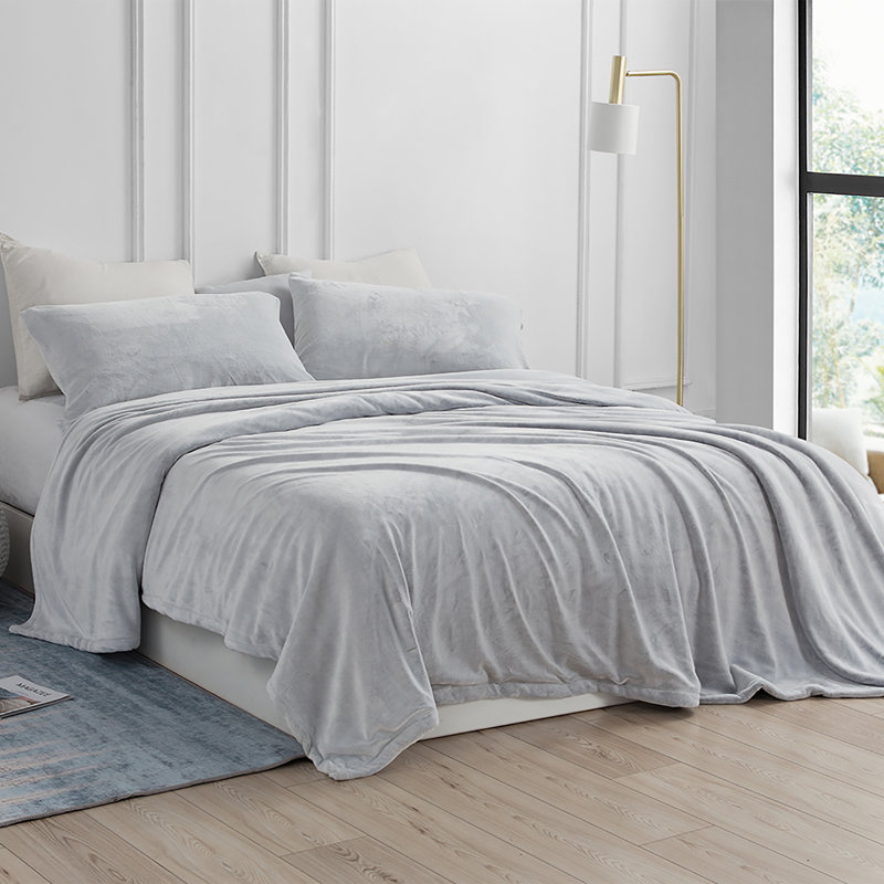 Coma Inducer Frosted Fleece Sheet Set, Queen Sheet Set + Fitted Sheet + 2 Pillowcases, Gray