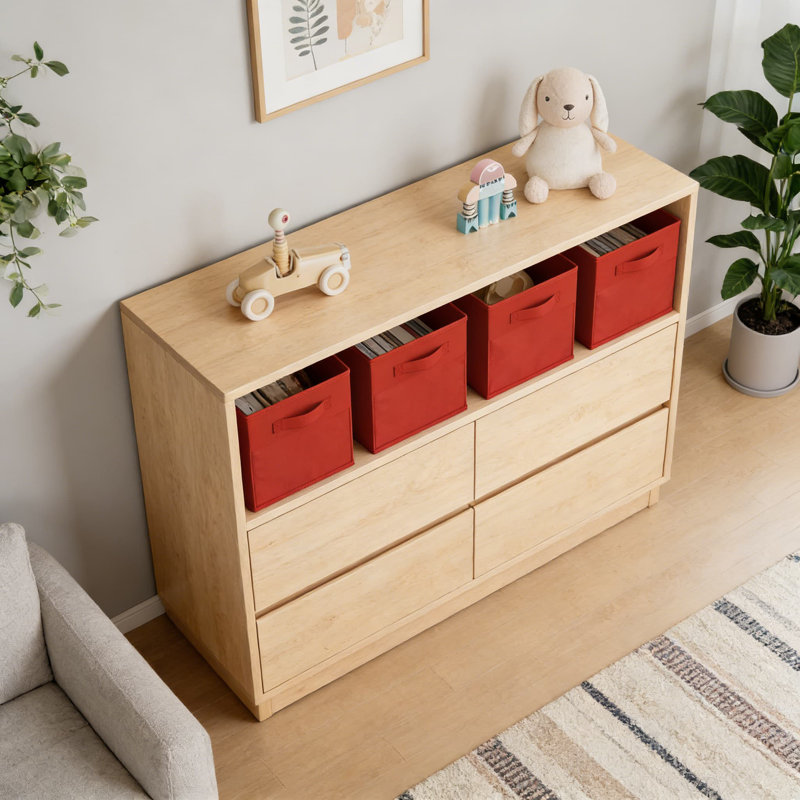 Ensemble de 6 cubes de rangement pliables avec fenêtre et poignées transparentes - Organisateurs de rangement pour vêtements, jouets, livres et rangement