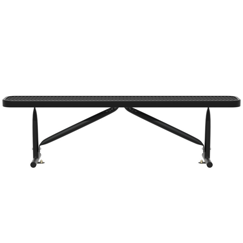 Banc de parc extérieur revêtu de thermoplastique, banc de jardin en métal robuste, banc commercial, résistant aux intempéries