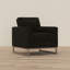 Chaise d'appoint noire avec pieds en métal