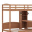 Lit superposé simple au-dessus de simple et simple avec bureau et tablettes de rangement, cadre de lit superposé triple en bois peu encombrant avec éclairage DEL-1711101338