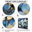 «Blue Poppy Glam Gold Leaves» - art mural coquelicot-307885478-307885477