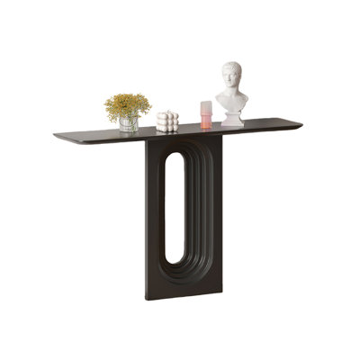 Black Solid Wood Console Table