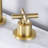 8" 3-Hole Widespread Brushed Gold Bathroom Faucet with 360° Swivel Spout