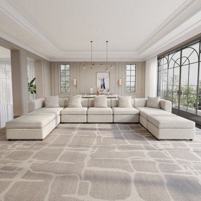 Canapé modulaire surdimensionné en velours Sadettin