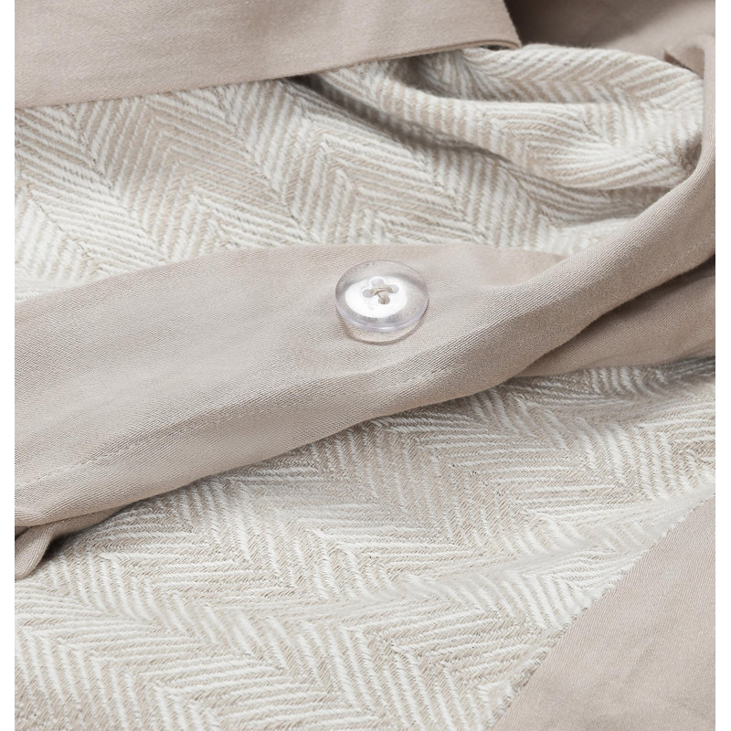 Lana 100% Cotton Embroidered Natural Queen Duvet By Classic Home, Beige, King Duvet Cover
